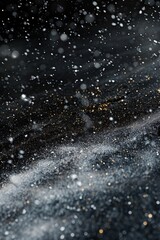 Canvas Print - A black and white photo of snow falling from the sky