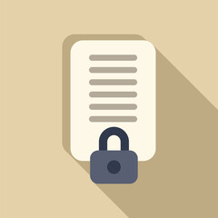 Poster - This icon represents the concept of document security with a padlock securing important information