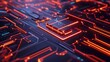 © Phichaphat - Abstract Circuit Board with Glowing Red Lines