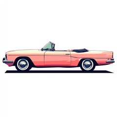 Naklejka na meble Pink Classic Convertible Car Illustration