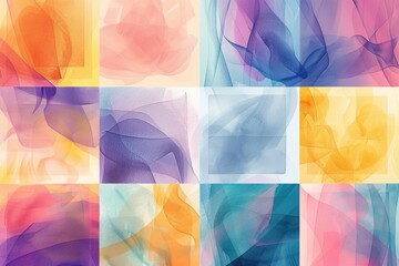 Aufkleber - A vibrant collage of various tulle colors and textures