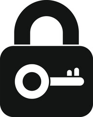 Poster - black padlock with keyhole and key showing security concept