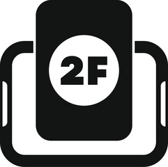 Poster - this vector icon represents a smartphone recording a 2 factor authentication code for enhanced secur