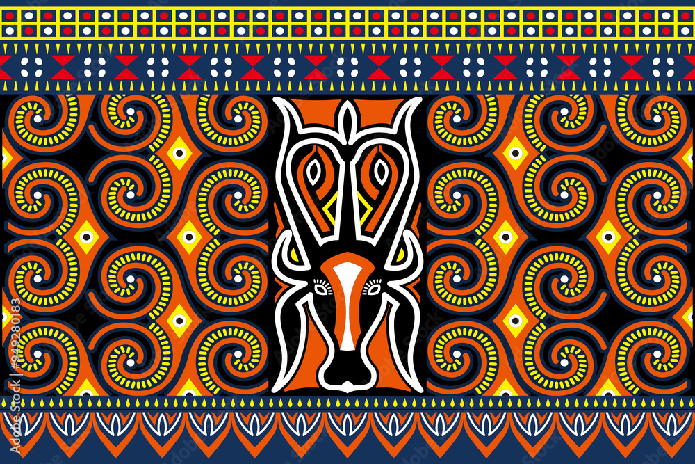 Toraja background illustration, traditional pattern of Tana Toraja ...