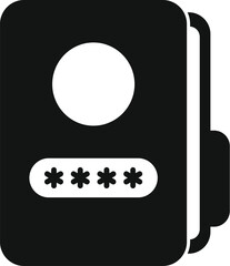 Poster - black folder with password icon in simple style isolated on white background
