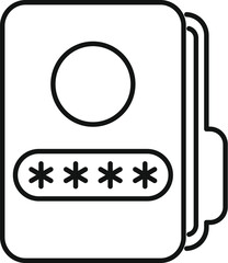 Sticker - Simple vector showing a smartphone with a password, representing the concept of mobile security