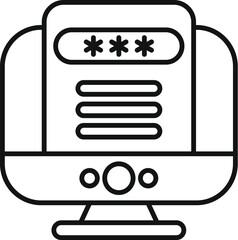 Fototapete - Desktop computer is displaying a login screen that is password protected for privacy and security