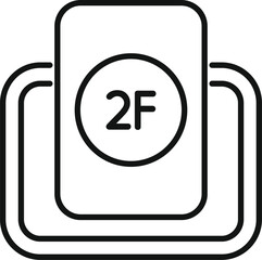 Poster - Simple icon of a finger pushing the button for the 2nd floor in an elevator going up