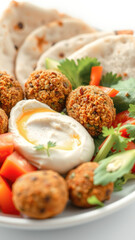 Poster - Falafel with pita bread, tomatoes, parsley and tahini sauce