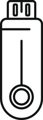 Poster - Simple outline design of a usb flash drive, emphasizing its role as a portable data storage device