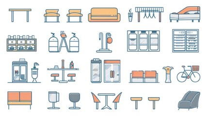 Poster - A variety of household items on a clean, white surface