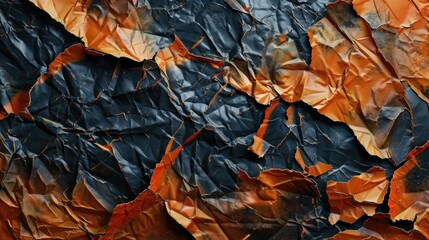 Poster - Close-up view of crumpled paper with wrinkles and creases