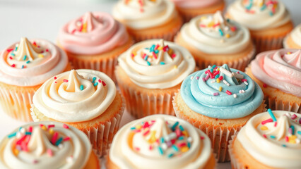 Sticker - Colorful Cupcakes with Sprinkles