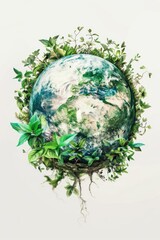 Aufkleber - A picture of the Earth surrounded by plants