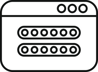 Poster - Simple vector showing a web page with a hidden password, emphasizing the concept of online security