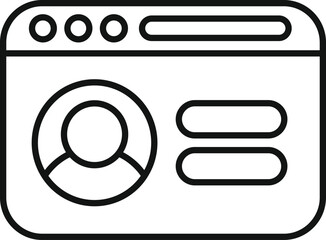 Poster - simple vector showing a website displaying a customer profile information page