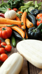 Sticker - Fresh Vegetables on Wooden Table