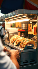 Canvas Print - Closeup of Delicious Tacos on a Food Truck