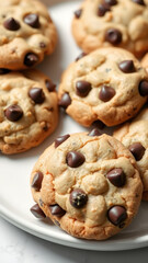 Canvas Print - Close Up of Delicious Chocolate Chip Cookies