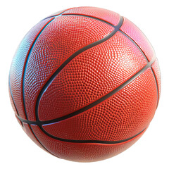 round basketball isolated on transparent background, generative ai