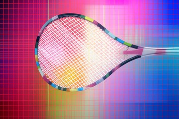 Poster - tennis racket and ball