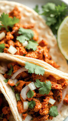 Poster - Close-up of Delicious Tacos with Cilantro and Onion