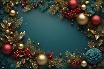 Wall Mural - Festive Christmas Wreath