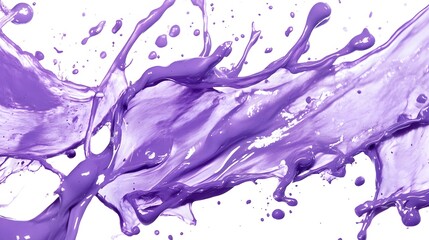 Wall Mural - Purple Paint Splashes on White Background, Abstract Image, Texture, Pattern, Wallpaper, Cover and Screen of Smartphone, PC, Laptop, 9:16 and 16:9 Format