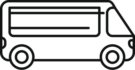 Poster - simple line drawing of a passenger bus driving, perfect for transportation or travel related designs