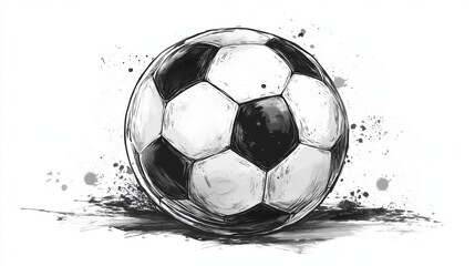 Wall Mural - An Artistic Representation of a Soccer Ball in Motion