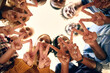 © FotoPush/peopleimages.com - Happy, people and peace sign with hands together with portrait, smile and star emoji gesture. Teamwork, collaboration and commitment of staff with solidarity, community and connection with low angle