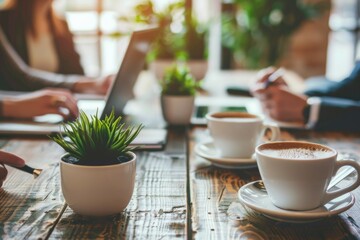 Poster - Group of friends enjoying coffee together