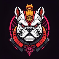 Canvas Print - French Bulldog Samurai Warrior