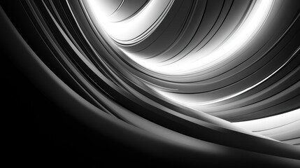 Poster - Abstract Black and White Swirling Design