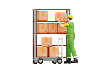 Poster - Warehouse Operations 3D Character Illustration.