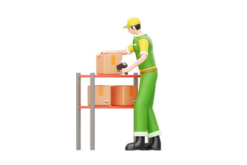 Poster - Customs Clearance 3D Character Illustration.