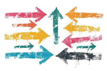 Poster - A collection of colorful arrows on a plain background