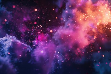 Aufkleber - A cluster of vibrant purple and pink lights adds color to the scene