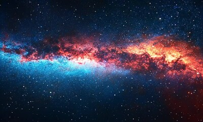 Wall Mural - A colorful nebula glowing brightly against the dark backdrop of space