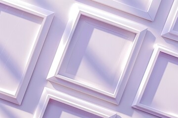 Poster - A collection of white picture frames on a wall