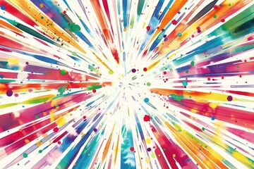 Poster - Colorful paint splatter on a white surface