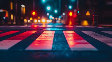 Poster - photograph showcasing an iot enabled pedestrian crossing with advanced safety features and smart sig