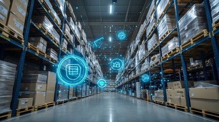 Poster - iot sensors continuously monitoring the condition of goods and assets in a technologically advanced 