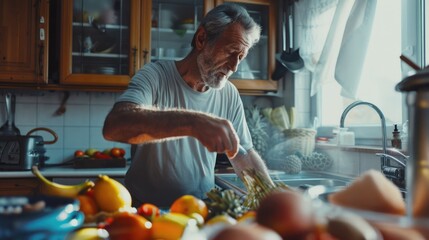 A person cooking dinner at home