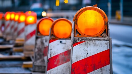Poster - intelligent iot enabled safety barriers at a road construction site showcasing the of technology and