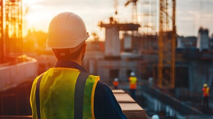 Poster - engineers monitoring bridge construction over river using iot sensors for real time data collection 