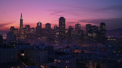 Poster - A nighttime city view from a high-rise building, suitable for urban themes and projects