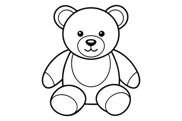 teddy bear line art vector, cute teddy outline icon