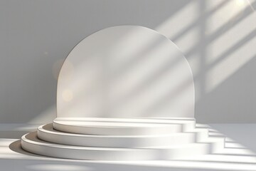 Aufkleber - A white pedestal with a beam of light shining through it