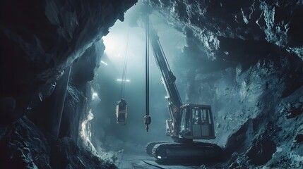 Poster - advanced iot powered machinery precisely and efficiently drilling through solid rock to construct a 